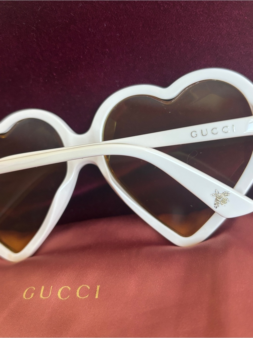 Gucci Heart Sunglasses with Yellow Lenses - Picture 3 of 10
